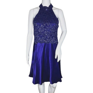 Boulevard de Paris Dress Womens‎ 6 Blue Glitter Fit & Flare Dance Formal Vintage